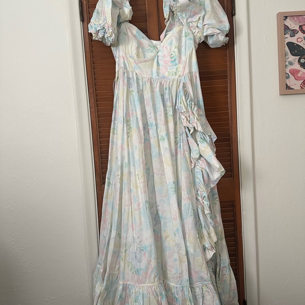 Selkie Rainbow Maxi Dress with slit